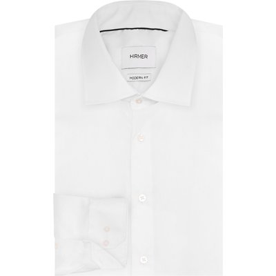 Hirmer Unifarbenes Twill-Hemd aus Baumwolle mit Kentkragenn, Mordern Fit