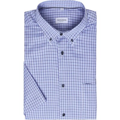 Tom Rusborg Sommerliches Kurzarmhemd mit Karomuster und Button Down-Kragen