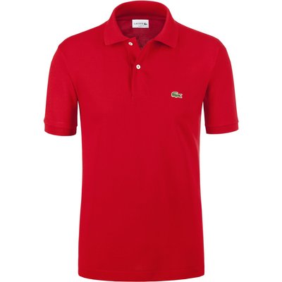 Lacoste Unifarbenes Piqué-Poloshirt mit kleinem Krokodil-Aufnäher, Classic Fit