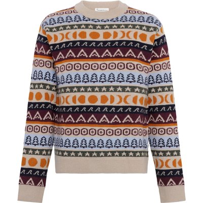 KnowledgeCotton Apparel Striped Pattern Crew Neck Knit Pullover