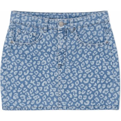 Mazine Damen Printed Denim Mini Rock