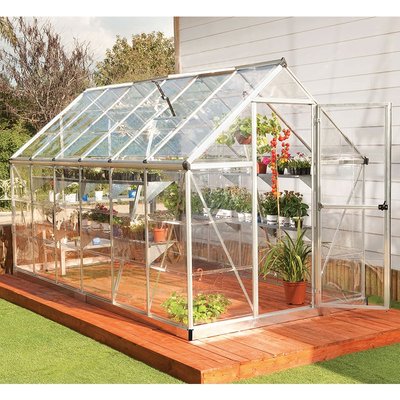 6â"? x 12â"? Palram Canopia Harmony Large Silver Polycarbonate Greenhouse (1.85m x 3.70m)