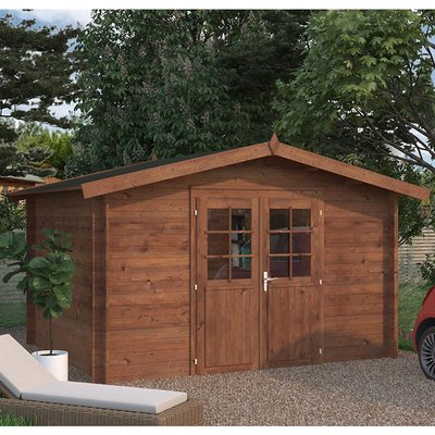 Palmako Valentine 3.4m x 2.8m Premium Log Cabin Shed (28mm)