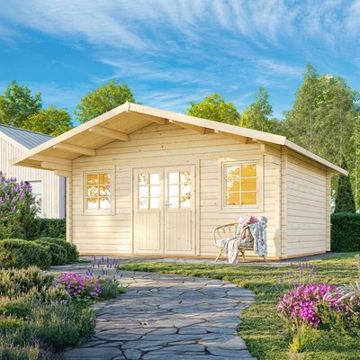 Palmako Helena 5.4m x 4.2m Log Cabin Garden Building (70mm)