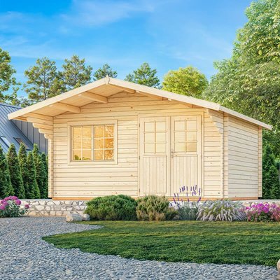 Palmako Sally 5.3m x 4.1m Log Cabin Garden Building (44mm)
