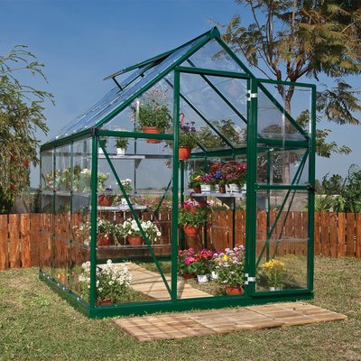 6â"? x 6â"? Palram Canopia Harmony Green Polycarbonate Greenhouse (1.85m x 1.86m)