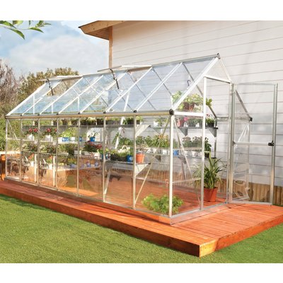 6â"? x 14â"? Palram Canopia Harmony Large Silver Polycarbonate Greenhouse (1.85m x 4.26m)