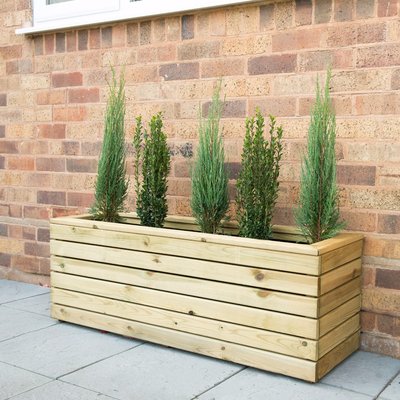 Forest Linear Long Wooden Garden Planter 4