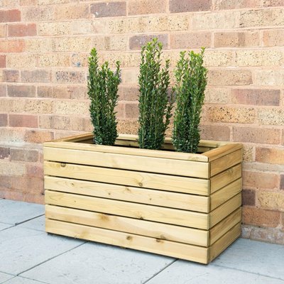 Forest Linear Double Wooden Garden Planter 3
