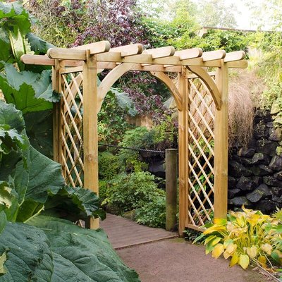 Forest Large Ultima Wooden Garden Pergola Arch 8