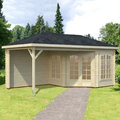 Palmako Melanie 5.7m x 3m Corner Log Cabin Summerhouse (28mm)