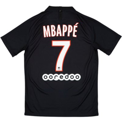 Black 2019-20 PSG x Jordan fourth shirt with Mbappe 7 printing