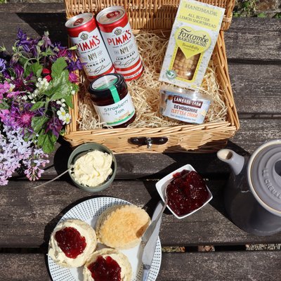 Pimm's Cornish Cream Tea For Two Hamper - Afternoon Tea Delivery - Standard Box