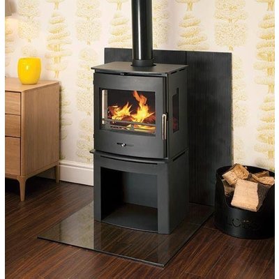 Newbourne 40FS Panorama Wood Burning / Multifuel Stove With 400mm Log Store