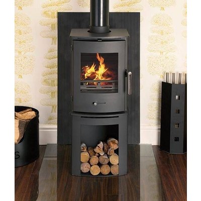 Newbourne 35FS Direct Air Wood Burning Ecodesign Stove With 400mm Log Store