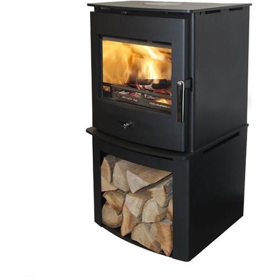 Newbourne 50FS Wood Burning / Multifuel Stove With 400mm Log Store