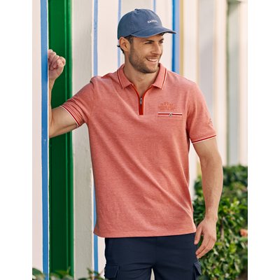 Polo-Shirt mit Zip, Pique-Qualität