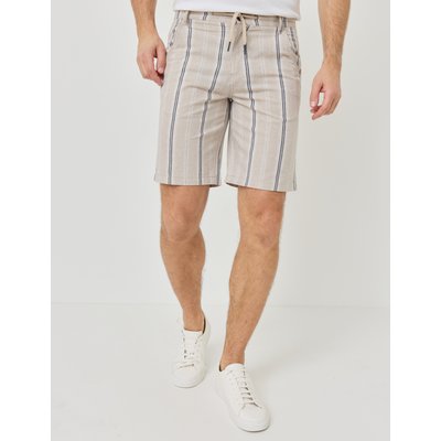 Gestreifte Shorts aus Leinen-Mix