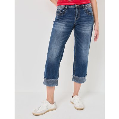 7/8 Jeans mit Glitzer Turn-Up