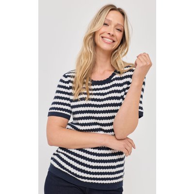 Gestreifter Struktur-Pullover