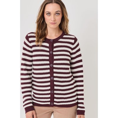 Gestreifte Strickjacke, Knopfleiste