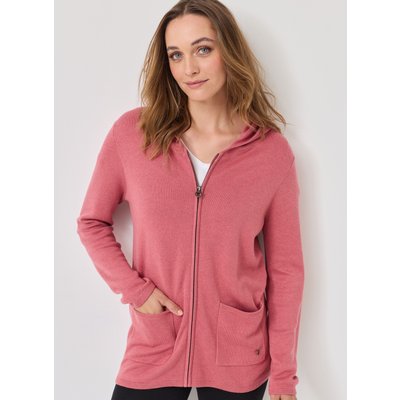 Softe Strickjacke mit Kapuze & Zip