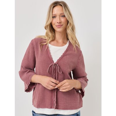 Musselin-Blusenjacke mit Spitze