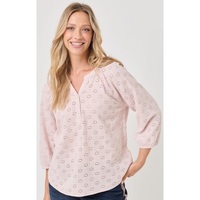 Musselin-Bluse mit Stickerei