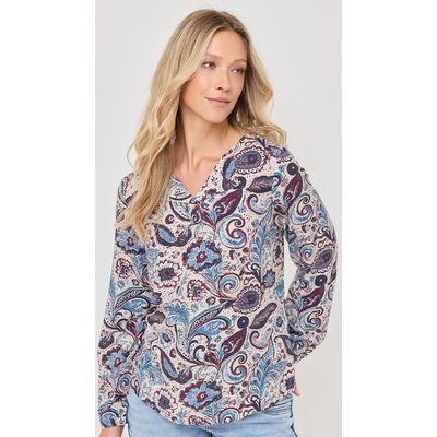 Viskosebluse mit Paisley-Print