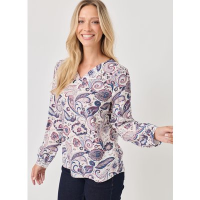 Viskosebluse mit Paisley-Print