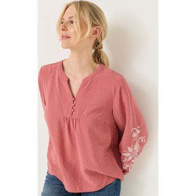 Bestickte Bluse mit weiten Ärmeln