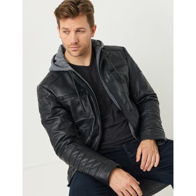 Bikerjacke mit Sweatkapuze