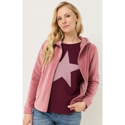 Softe Sweatjacke in Cord-Optik