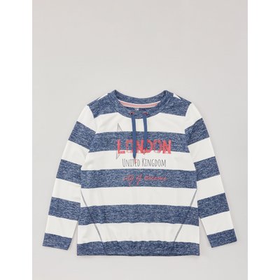 Streifen-Shirt mit Glitzer-Steinen