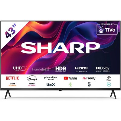Sharp 4T C43GK4245 43 4K HDR UHD Smart LED TV Dolby Vision Dolby Atmos