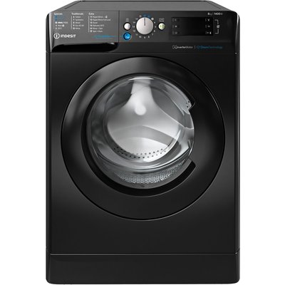 Indesit BWE81496XKV 8kg 1400 Spin Washing Machine in Black A Rated Pus Indesit BWE81496XKV 8kg 1400 Spin Washing Machine in Black A Rated Pus