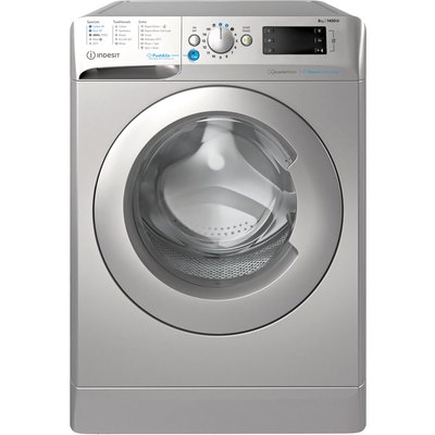 Indesit BWE81496XSV 8kg 1400 Spin Washing Machine in Silver A Rated Pu Indesit BWE81496XSV 8kg 1400 Spin Washing Machine in Silver A Rated Pu