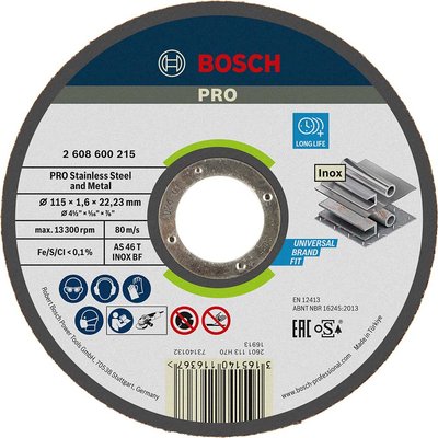Bosch PRO Inox Thin Stainless Steel Cutting Disc 115mm
