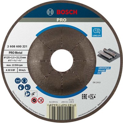 Bosch PRO A30S BF Depressed Centre Metal Cutting Disc 125mm