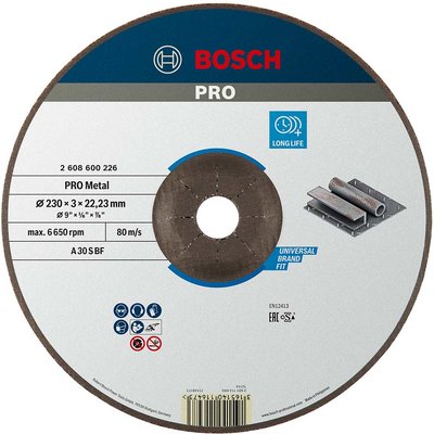 Bosch PRO A30S BF Depressed Centre Metal Cutting Disc 230mm