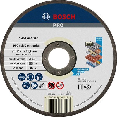 Bosch PRO Rapido MultiConstruction Cutting Disc 115mm 1mm 22mm