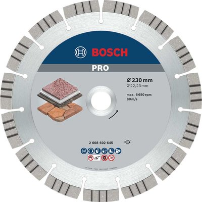 Bosch PRO Best Stone Diamond Cutting Disc 230mm