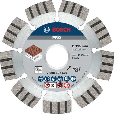 Bosch PRO Diamond Cutting Disc for Abrasive Materials 115mm