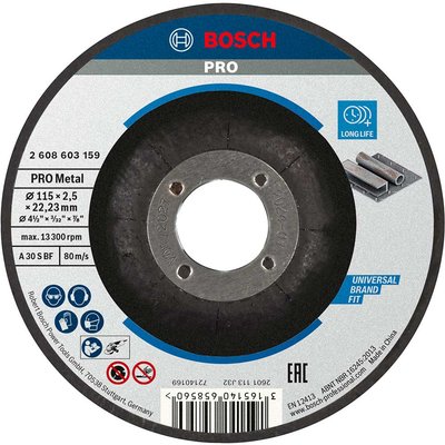 Bosch PRO Depressed Centre Metal Cutting Disc 115mm 2.5mm 22mm