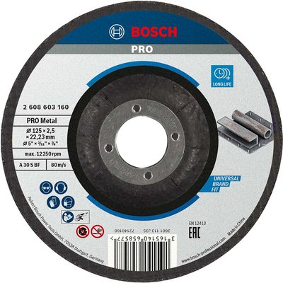 Bosch PRO Depressed Centre Metal Cutting Disc 125mm 2.5mm 22mm