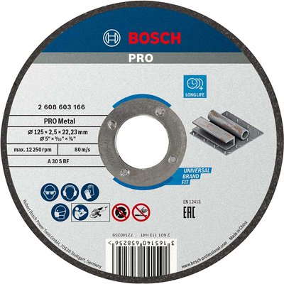 Bosch PRO Metal Cutting Disc 125mm 2.5mm 22mm