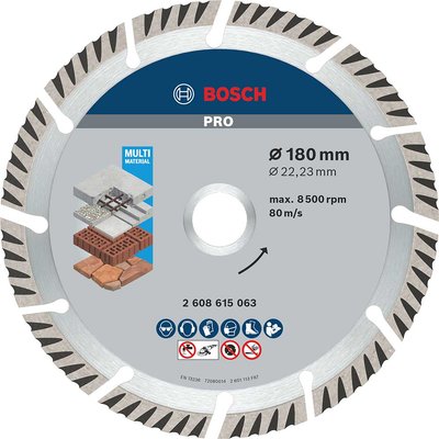 Bosch PRO Multi Material Diamond Cutting Disc 180mm