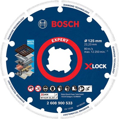 Bosch EXPERT X Lock Diamond Metal Cutting Disc 125mm 1mm 22mm
