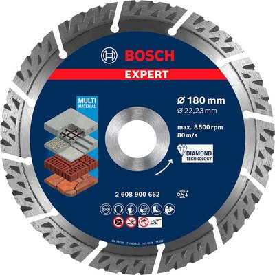 Bosch EXPERT Multi Material Diamond Cutting Disc 180mm 2.4mm 22mm
