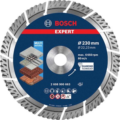 Bosch EXPERT Multi Material Diamond Cutting Disc 230mm 2.4mm 22mm